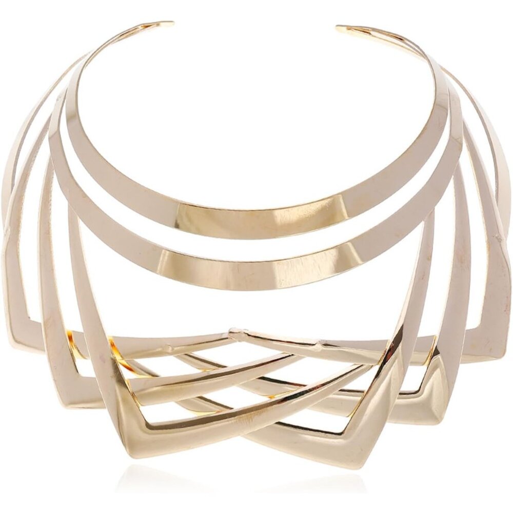 Gold Silver Choker Necklace for Women Men African Jewelry Necklace Statement Nec